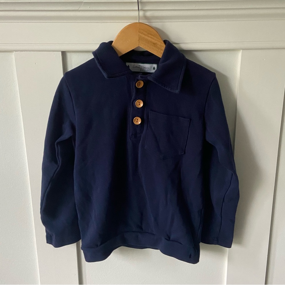 SweetHoney Quarter Button Down Navy Collared Shirt